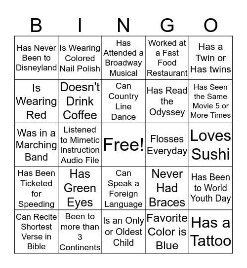 Welcome Back to STAT Bingo Card
