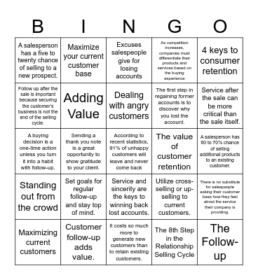 Chapter 15 Bingo Card