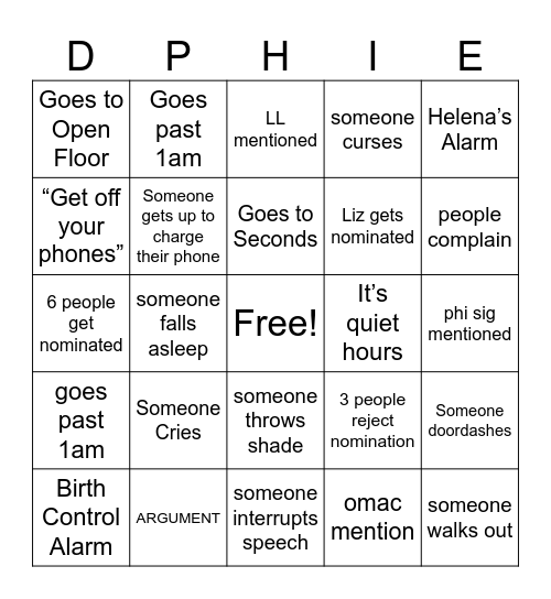 Elections Bingo Card