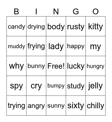Y Bingo Card