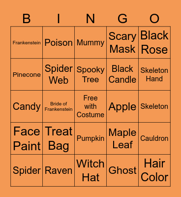 Happy Halloween! Bingo Card