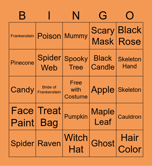 Happy Halloween! Bingo Card