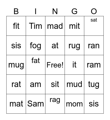 KINDERGARDEN HALLOWEEN Bingo Card