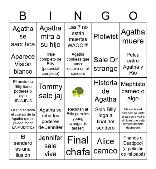 Agatha bingo 🗣️ Bingo Card