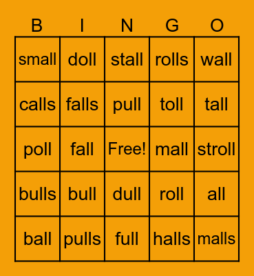 Lesson 43 Bingo Card