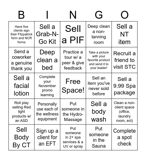 STC Bingo Card