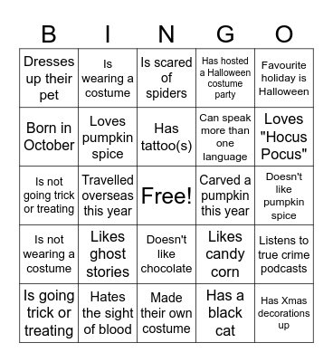 Find Someone Who... Bingo Card