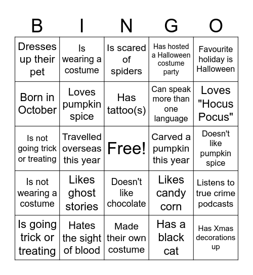 Find Someone Who... Bingo Card