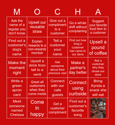 Starbucks Bingo Card