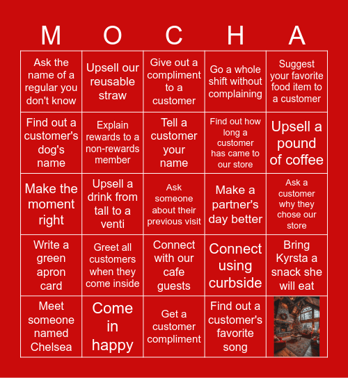 Starbucks Bingo Card