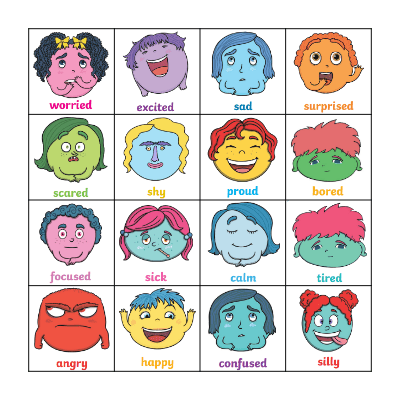 Emotions Bingo Card