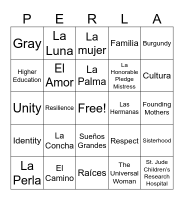 Perla Loteria Bingo Card