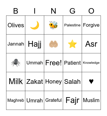 Learn Love Live Islam Bingo Card