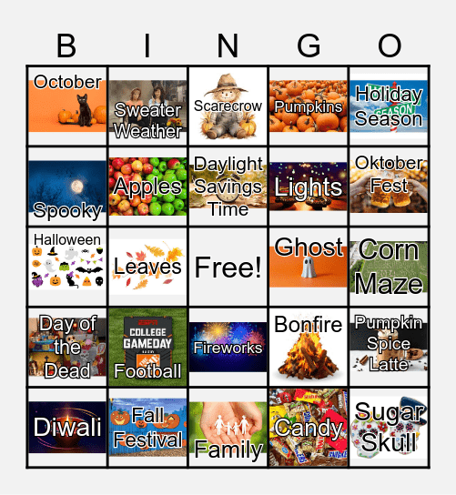 Festive Fun Bingo Card