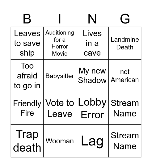 lethal pubs Bingo Card