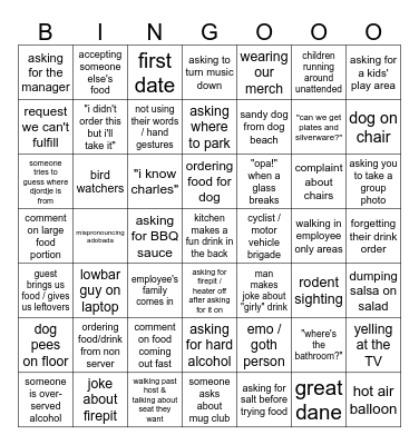 Guest Bingo Card