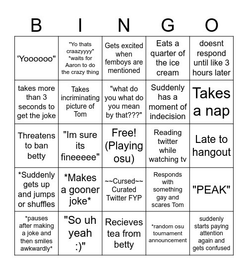 Thai Bingo Card