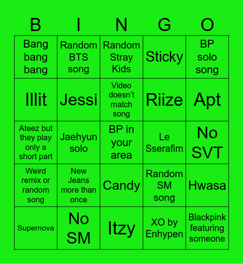 D&B club night Bingo Card