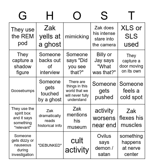 BinGA Bingo Card