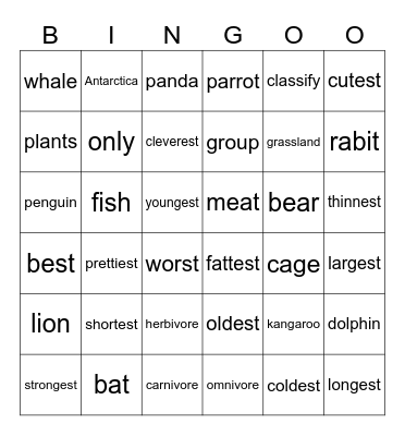 Unit 5 Bingo Card