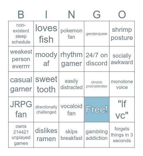 How Cer r u? Bingo Card