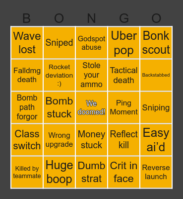 Lowmann experience Bingo Card