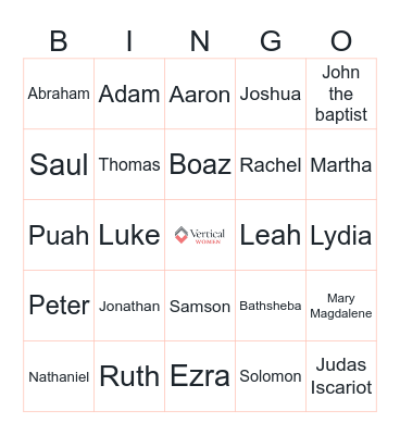 Vertical Women's Ministry Bingo Card