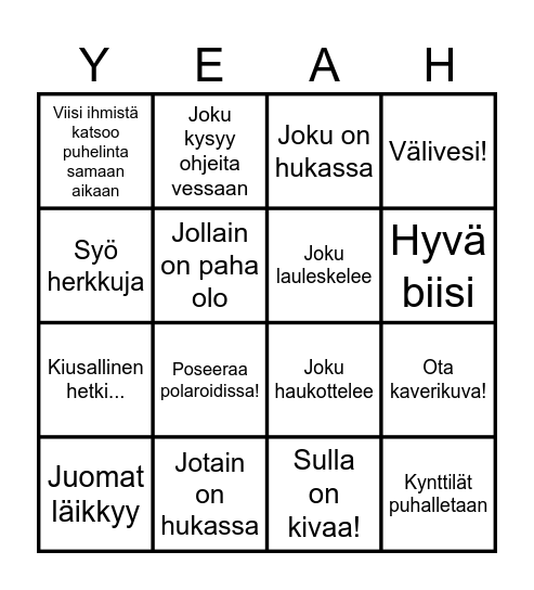 Synttäribingo! Bingo Card