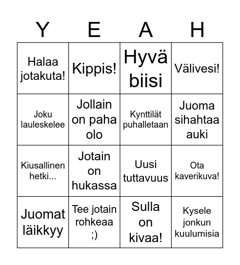 Synttäribingo! Bingo Card