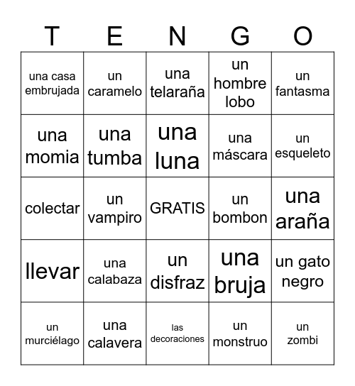 EL DIA DE LAS BRUJAS Bingo Card