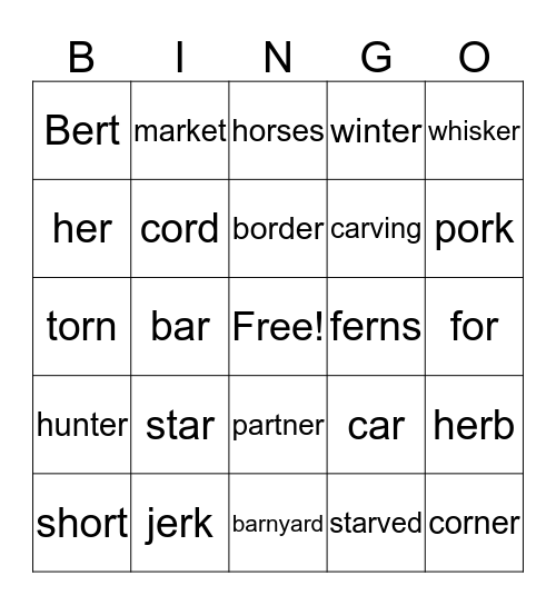 R controlled Bingo Card