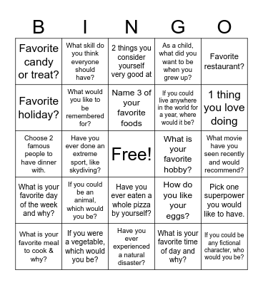 Icebreaker BINGO Card