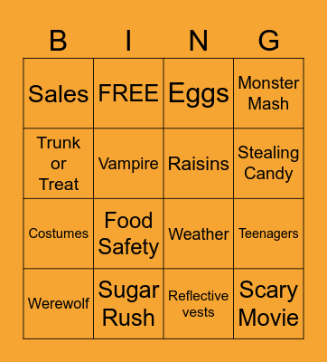 Halloween Bingo Card