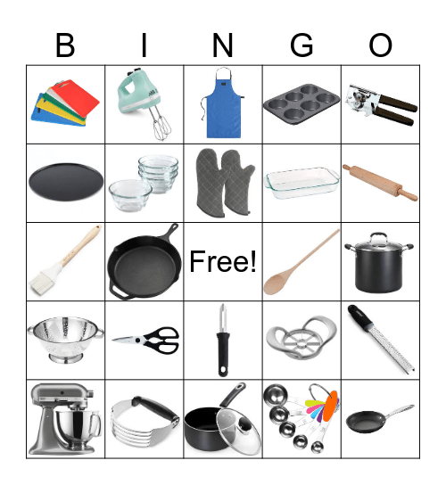 Kitchen Equipment Bingo Card