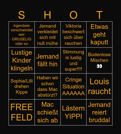 Halloween Hilfe Bingo Card