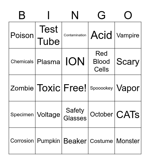 CMSL Halloween Bash Bingo Card
