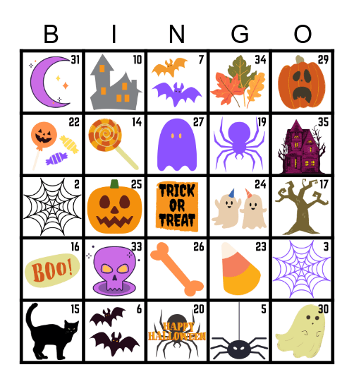 Halloween Bingo Card