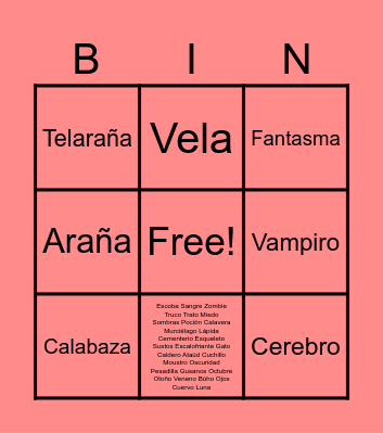 Bingo Halloween Bingo Card