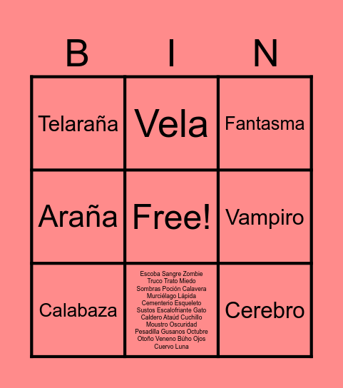 Bingo Halloween Bingo Card