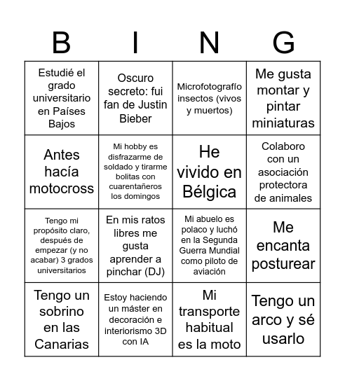 Cumple Pepe Bingo Card