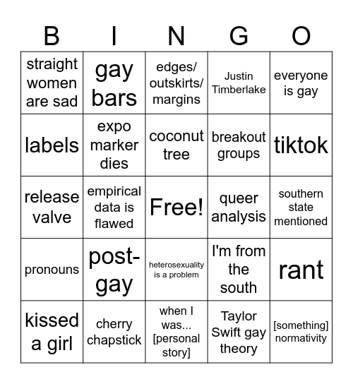 Prof. Johnson SOCY 277 Bingo Card