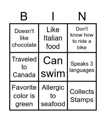 Guess Who In HR Bingo Card