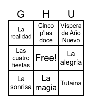 BINGO MUSICAL Bingo Card