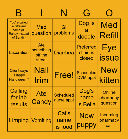 Halloween Bingo Card