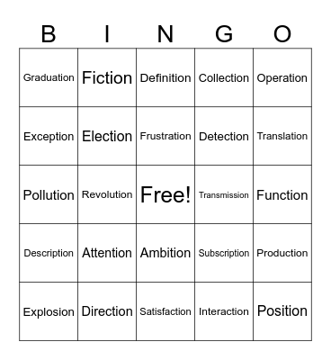 -ion #2 Bingo Card