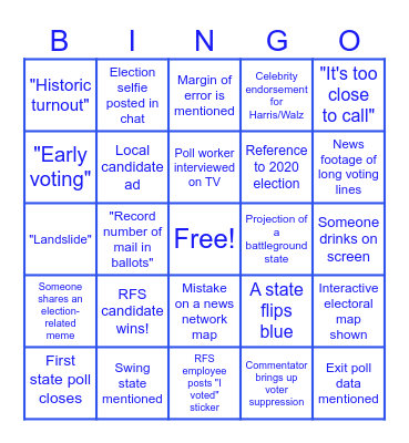 ELECTION TIME!! Bingo Card