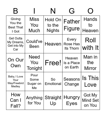 Best of Senior Year (1988-1989) Bingo Card
