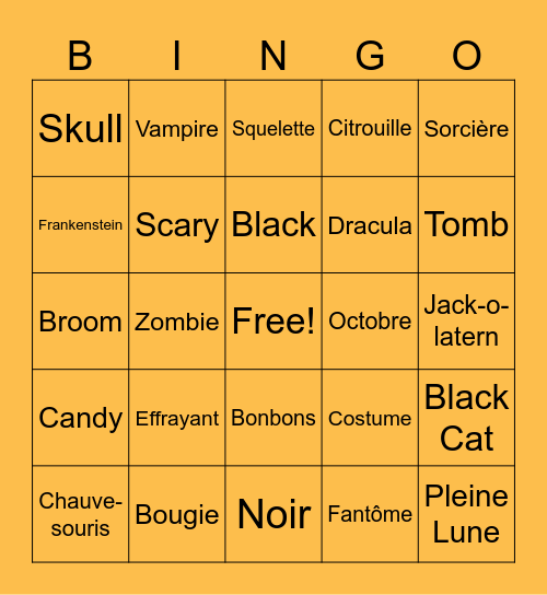 Halloween Bingo Card