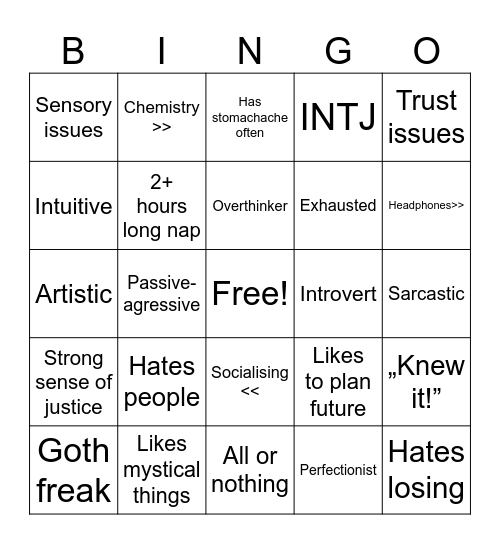 How much are you similiar to me bingo Card