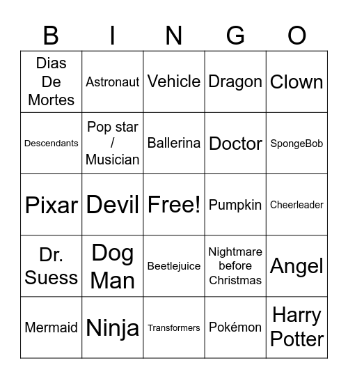 H A L L O W E E N Bingo Card